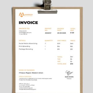 Advertising agency Invoice Template
