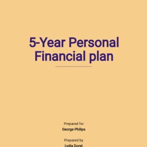 Personal 5 Year Financial Plan Template