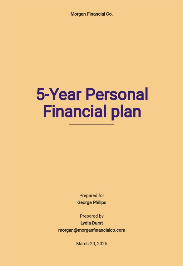 Personal 5 Year Financial Plan Template