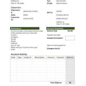 Billing Statement