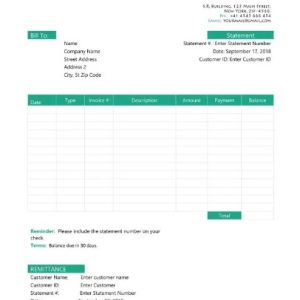 Sample Statement Template