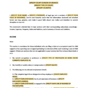 Legal Statement Template