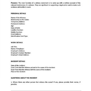 Witness Statement Template