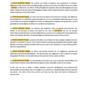 Mission Statement Template