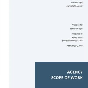 Agency Scope of Work Statement Template