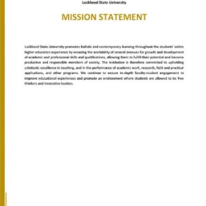 University Mission Statement Template
