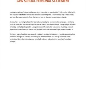 Law School Personal Statement Template
