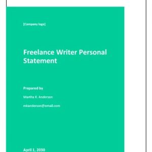 Freelance Writer Personal Statement Template