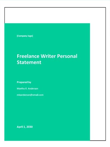 freelance writer personal statement