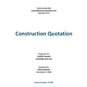 Sample Company Quotation Format Template