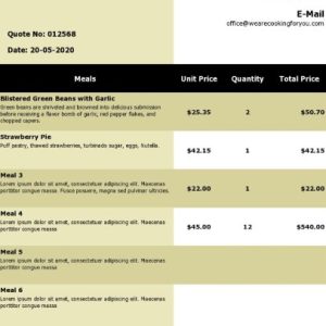 Catering Quote Template