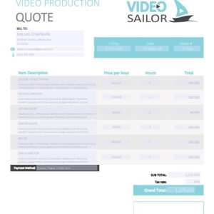 Video Production Quote Template