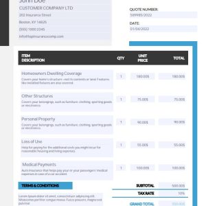 Insurance Quote Template