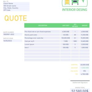 Interior Design Quote Template
