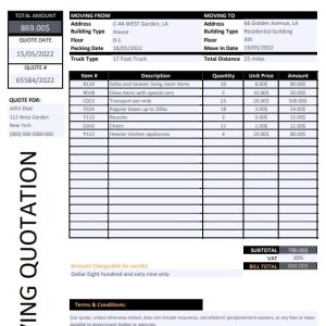 Moving Quote Template