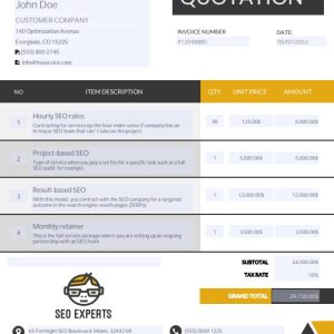 SEO Quote Template