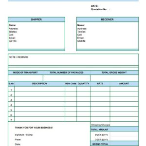 Shipping Quotation Format