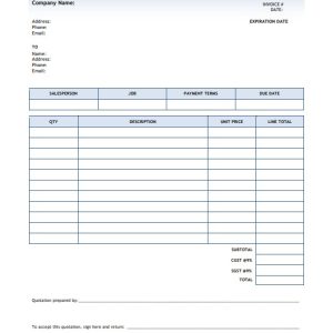 Service Quotation Sample