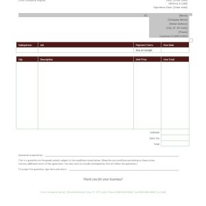 Computer Service Quotation Template