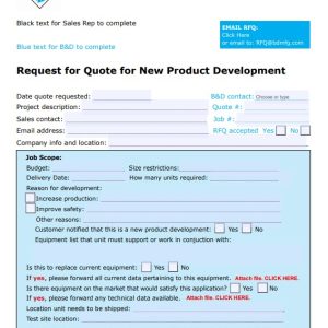 Request For New Product Quotation Template