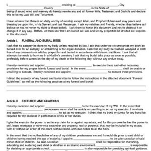 Simple Last Will and Testament Form