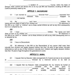 Last Will and Testament Template