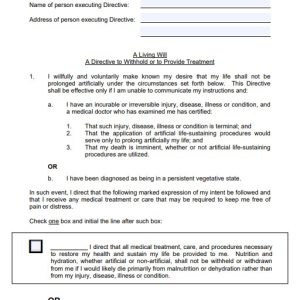 Editable Living Will and Durable Power Of Attorney Template