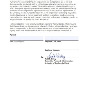 University Employment At Will