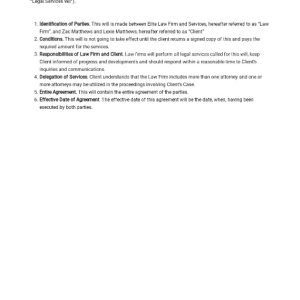 Legal Services Will Template