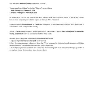 Basic Last Will Template