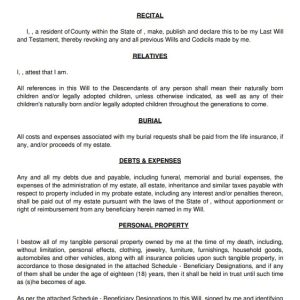 New York Last Will and Testament