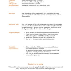 Modern Job Description Template