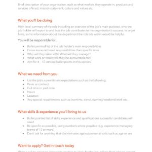 Tech Firm Job Description Template
