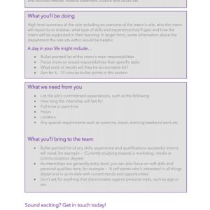Intern Job Description Template