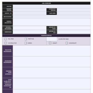 Comprehensive Job Description Template