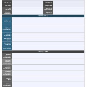 Blank Job Description Template