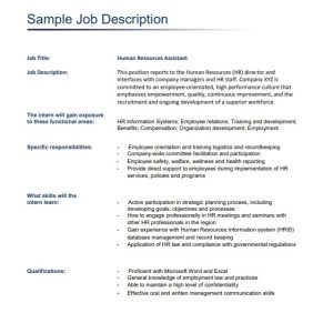 Sample Job Description