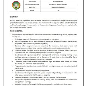 Administrative Assistant Job Description