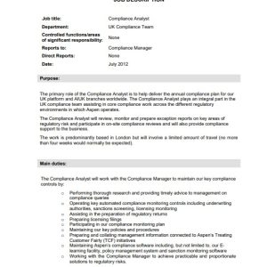 Blank Job Description