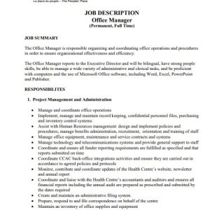 Office Manager Job Description