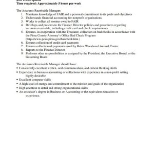 Accounts Receivable Manager Job Description Template