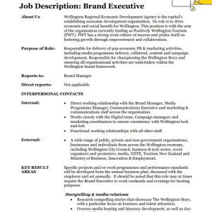Sample Brand Executive Manager Job Description Template