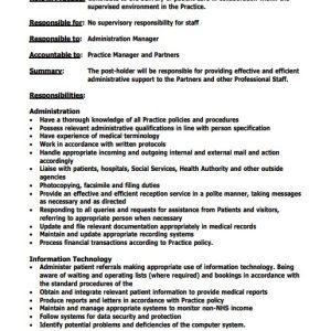 Medical Secretary Job Description