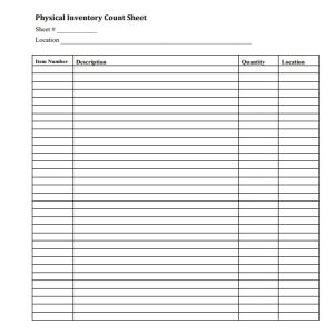 Inventory Checklist Template