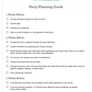 Party Checklist Template