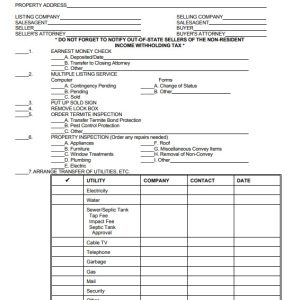Real Estate Closing Checklist Template