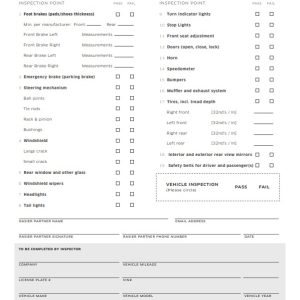 Vehicle Inspection Checklist Template