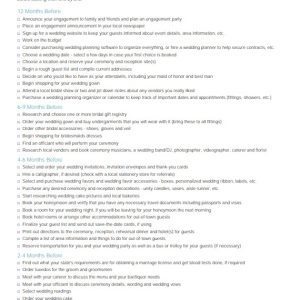 Wedding Checklist Template