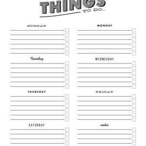 Weekly Checklist Template