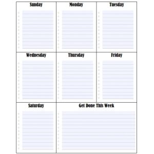 Weekly Checklist Sample